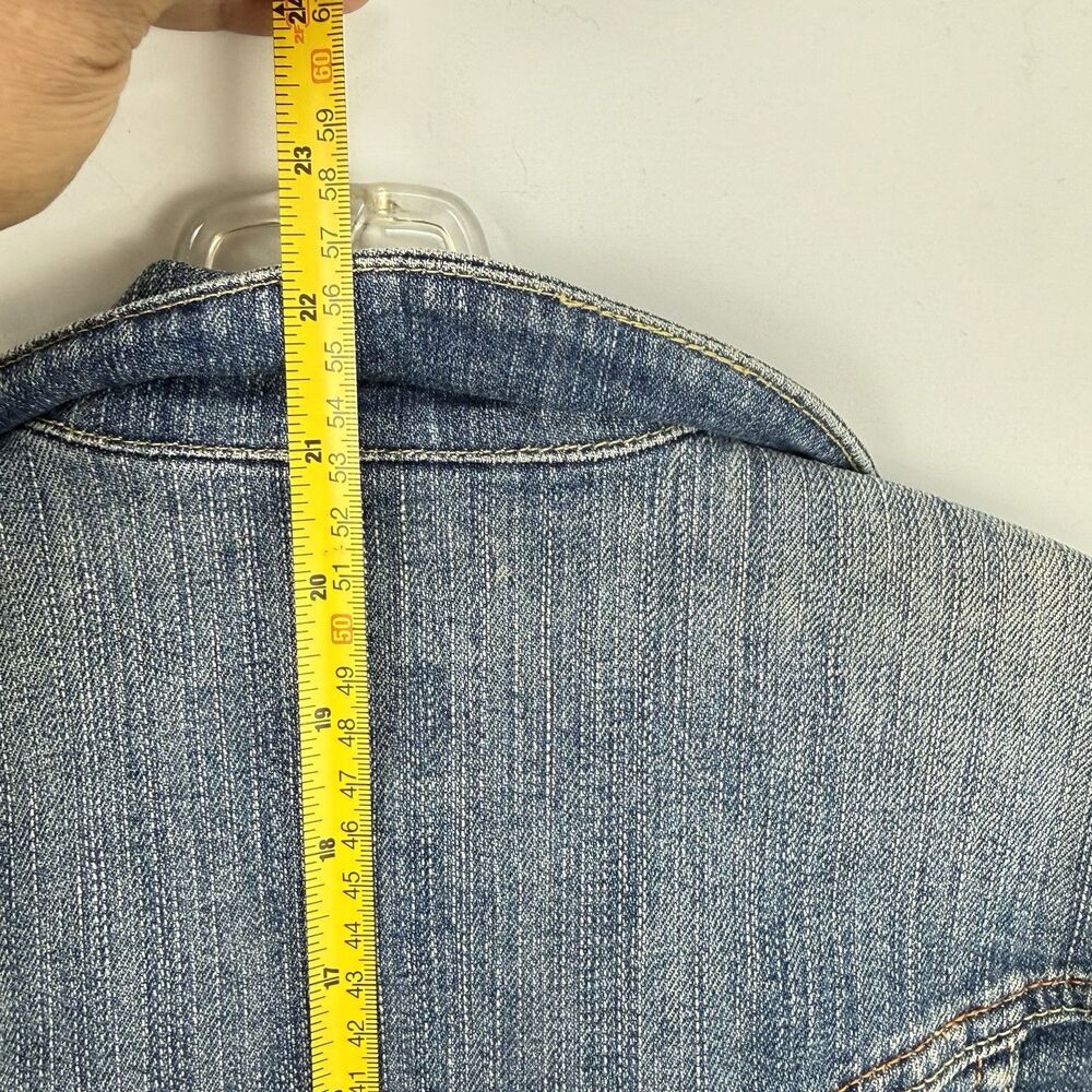 Gap Womens Stretch Denim Jean Jacket Y2K Size Small Vintage Trucker - Picture 15 of 16